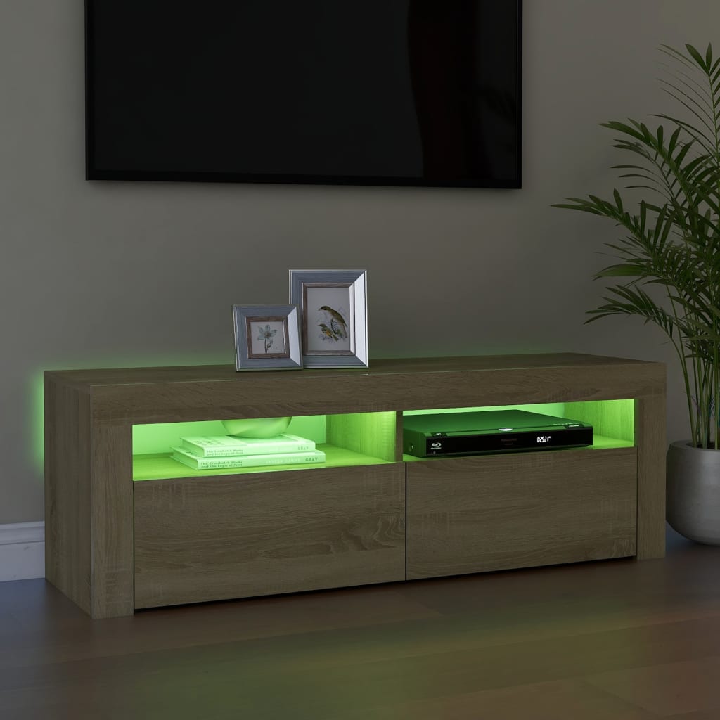 Tv-Meubel Met Led-Verlichting 120X35X40 Cm Kleurig