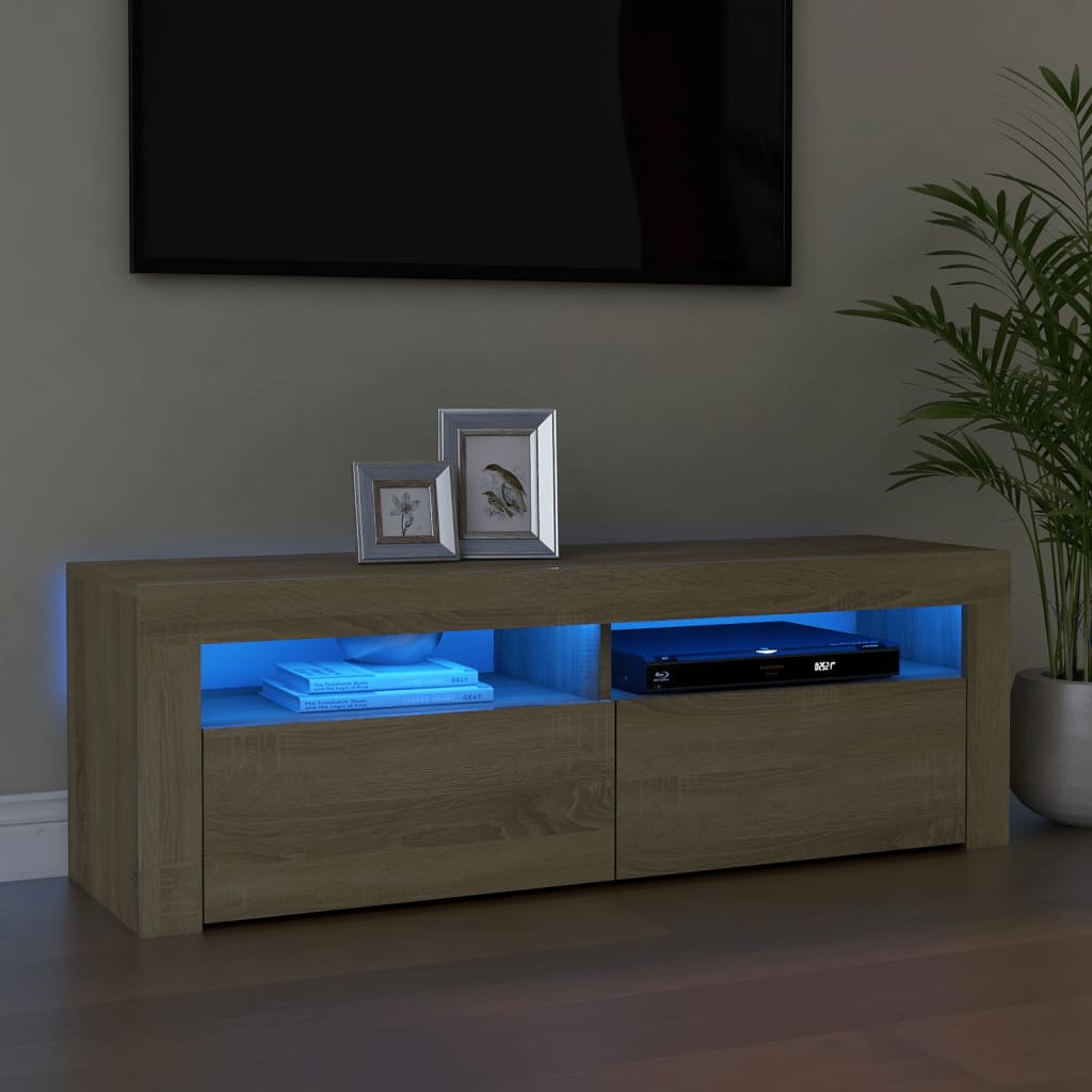 Tv-Meubel Met Led-Verlichting 120X35X40 Cm Kleurig