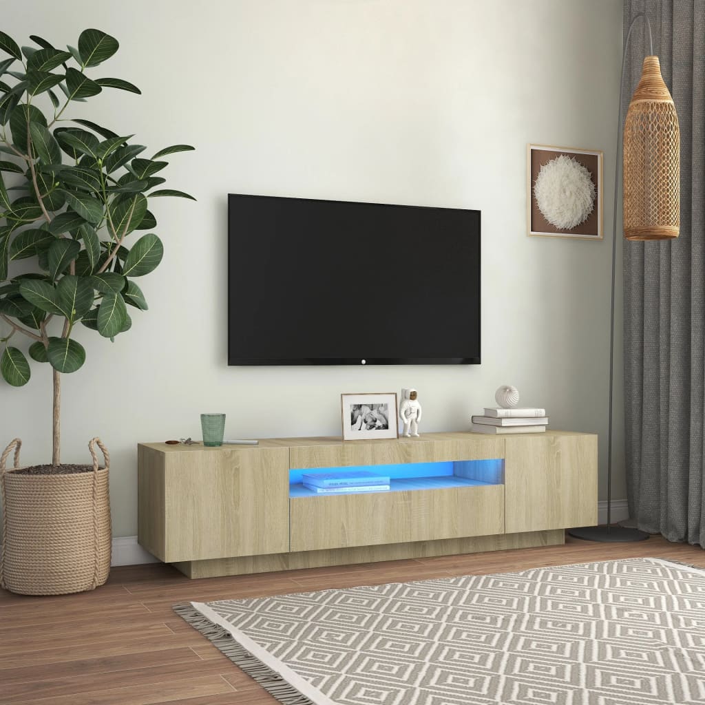 Tv-Meubel Met Led-Verlichting 160X35X40 Cm