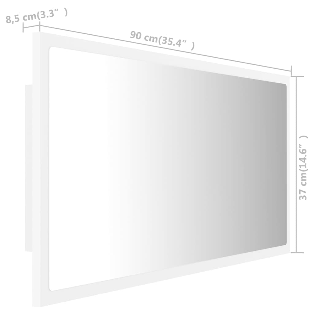 Badkamerspiegel Led 90X8,5X37 Cm Acryl