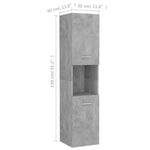 Badkamerkast 30X30X130 Cm Bewerkt Hout Betongrijs