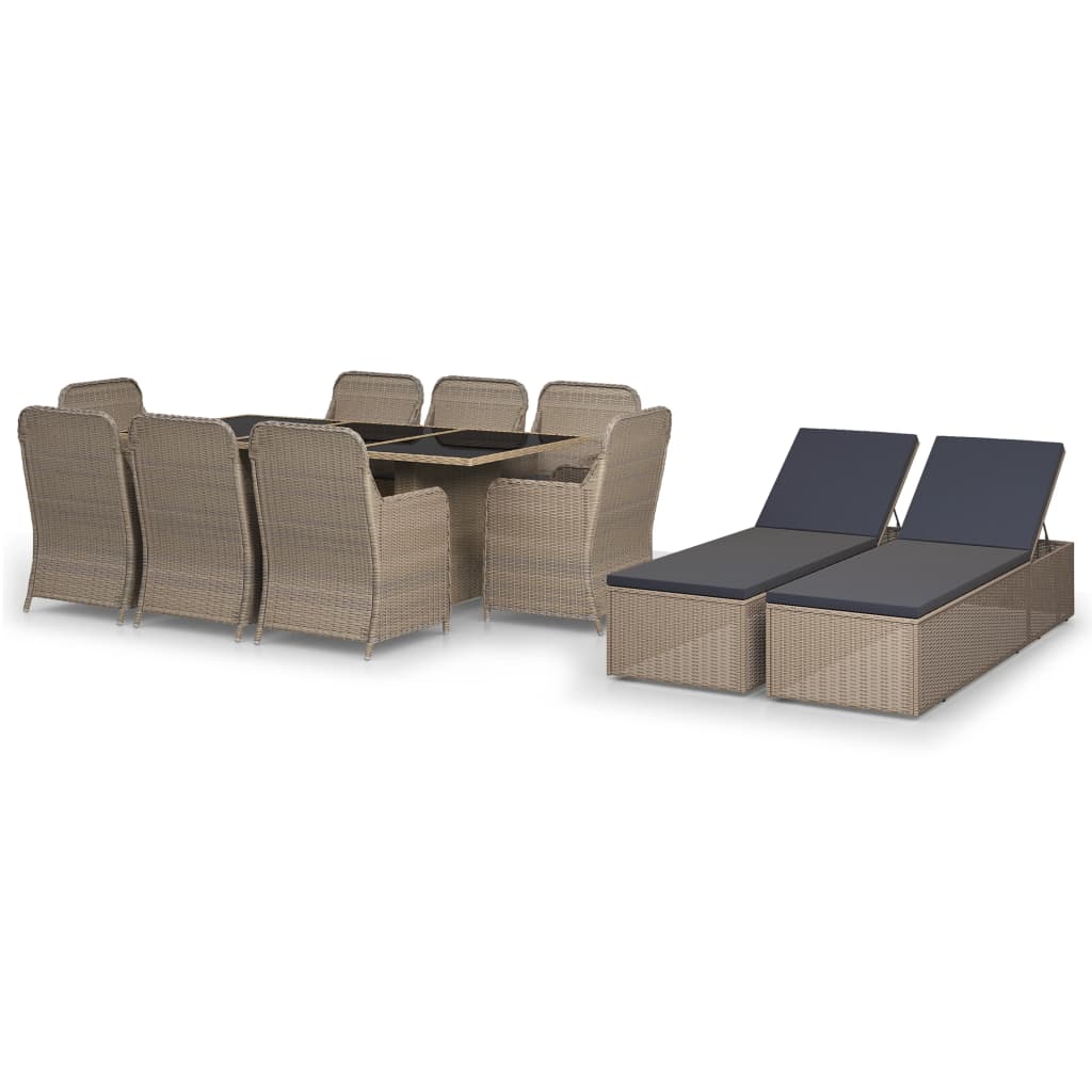 -Delige Tuinset Poly Rattan