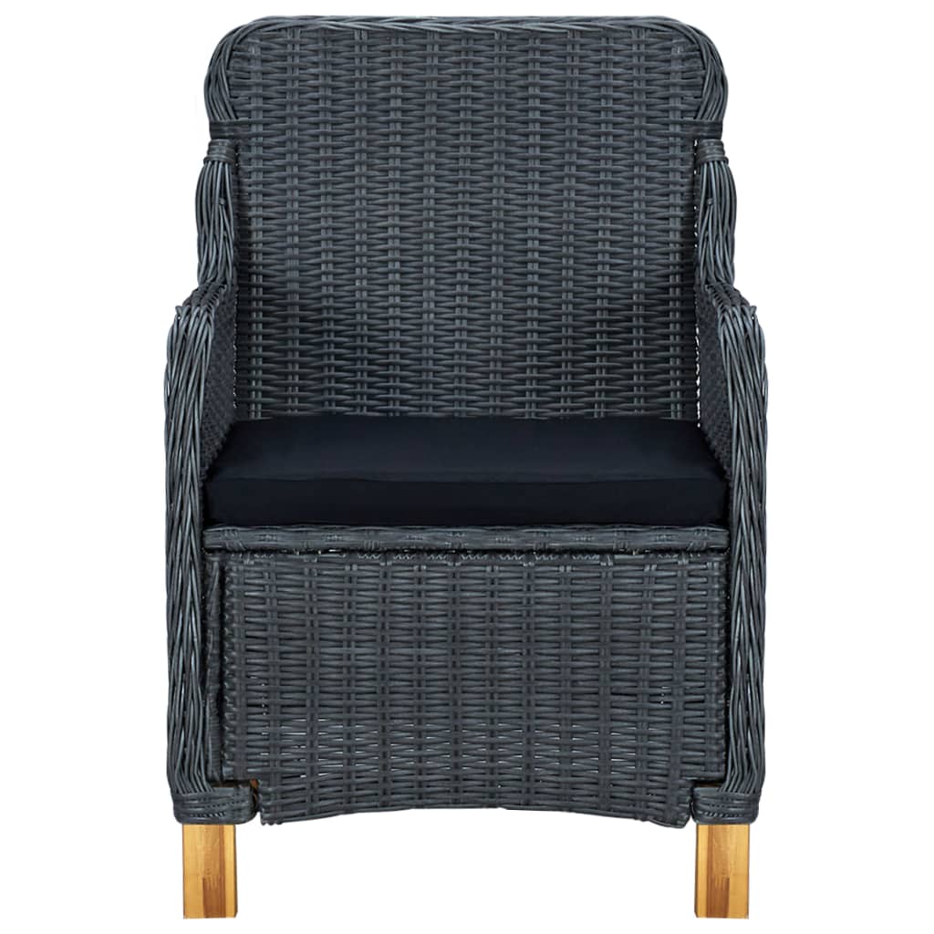 -Delige Loungeset Met Kussens Poly Rattan