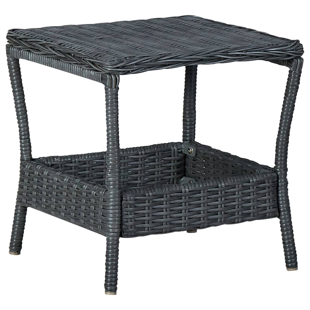 -Delige Loungeset Met Kussens Poly Rattan