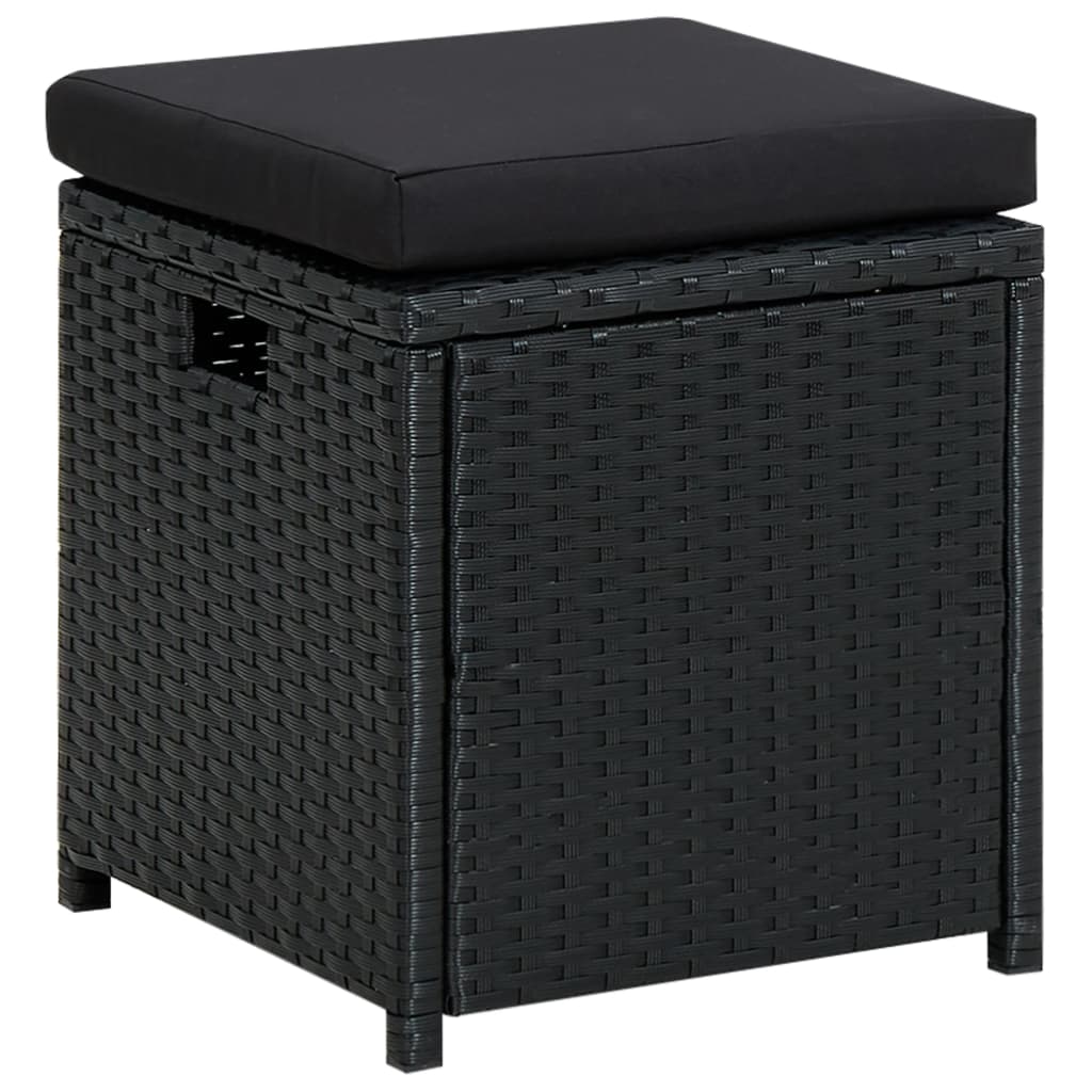 -Delige Loungeset Met Kussens Poly Rattan