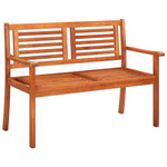 Tuinbank 2-Zits Met Kussen 120 Cm Massief Eucalyptushout
