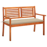 Tuinbank 2-Zits Met Kussen 120 Cm Massief Eucalyptushout