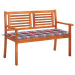 Tuinbank 2-Zits Met Kussen 120 Cm Massief Eucalyptushout