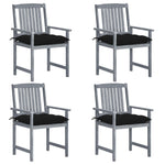 Tuinstoelen 8 St Met Kussens Massief Acaciahout Grijs