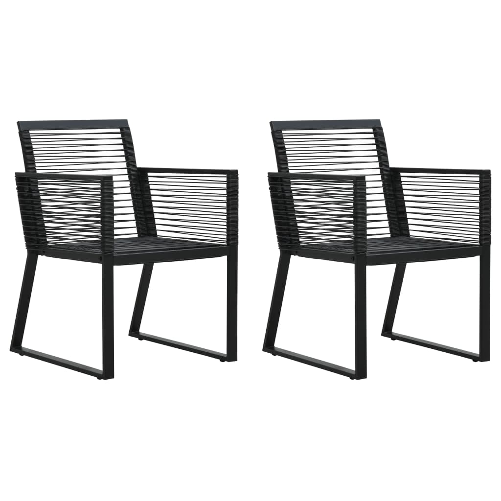 -Delige Tuinset Pvc-Rattan Zwart