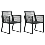 -Delige Tuinset Pvc-Rattan Zwart