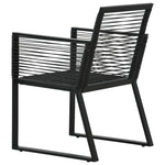 -Delige Tuinset Pvc-Rattan Zwart