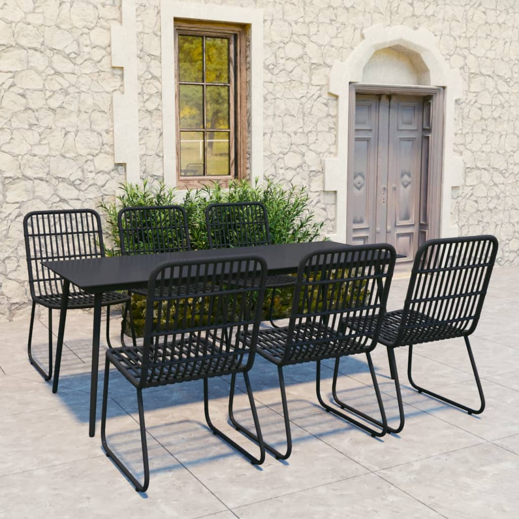 -Delige Tuinset Poly Rattan En Glas