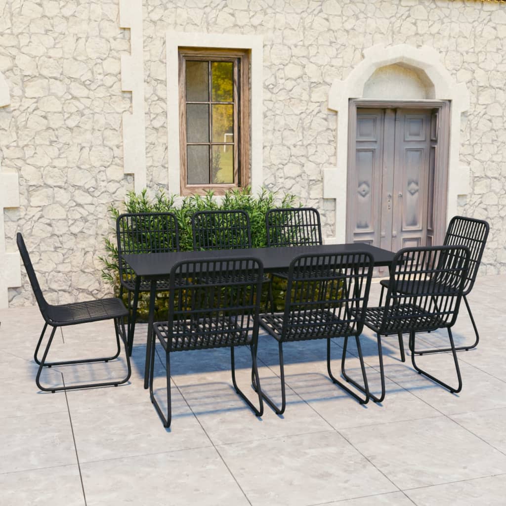 -Delige Tuinset Poly Rattan En Glas