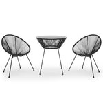 -Delige Tuinset Pvc-Rattan Zwart