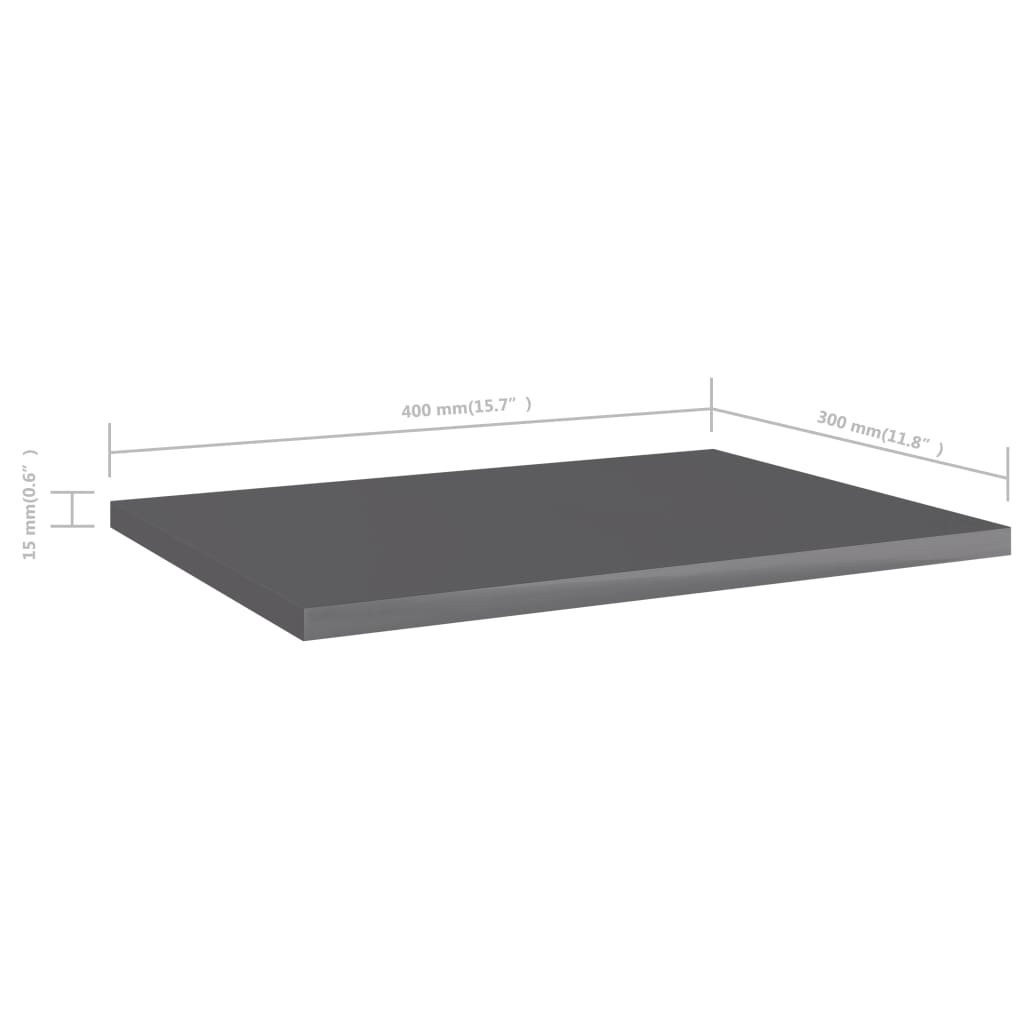Wandschappen 40X30X1,5 Cm Bewerkt Hout Hoogglans Grijs