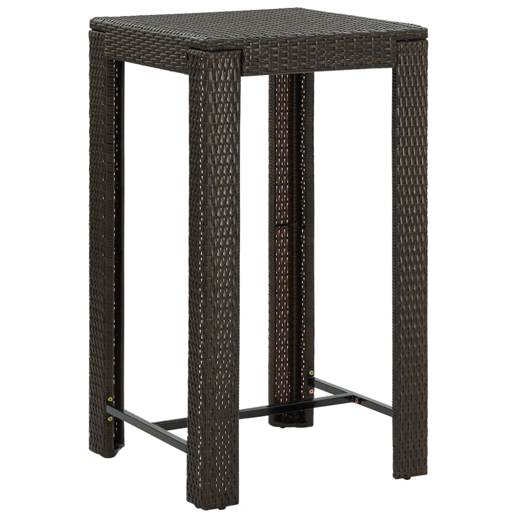 -Delige Tuinbarset Met Kussens Poly Rattan Bruin