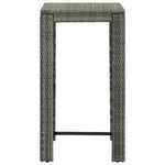 3-Delige Tuinbarset Met Armleuningen Poly Rattan Grijs