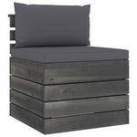 -Delige Loungeset Met Kussens Pallet Massief Grenenhout