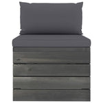 -Delige Loungeset Met Kussens Pallet Massief Grenenhout