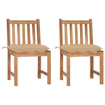 Tuinstoelen 2 St Met Kussens Massief Teakhout