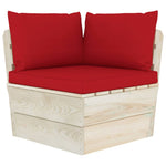Tuinbank 2-Zits Met Kussens Pallet Vurenhout Rood