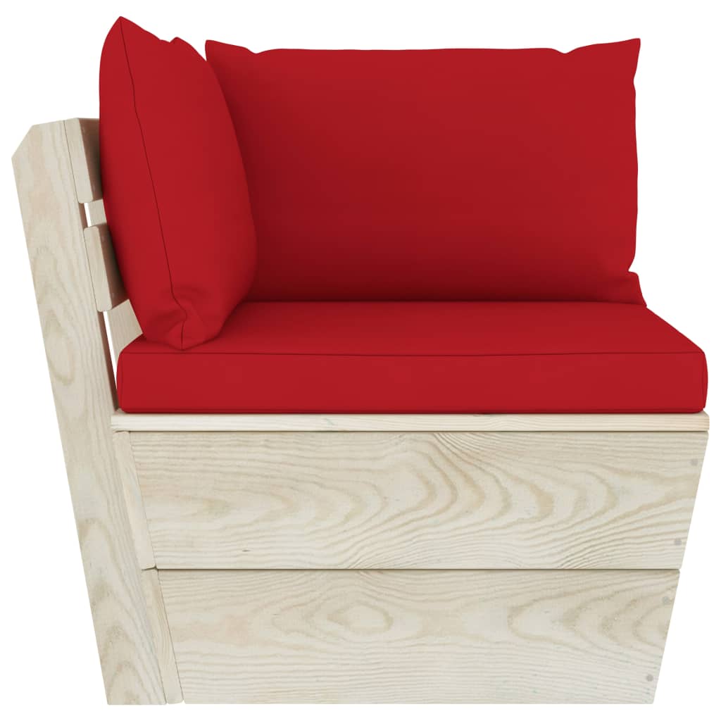 Tuinbank 2-Zits Met Kussens Pallet Vurenhout Rood