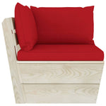 Tuinbank 2-Zits Met Kussens Pallet Vurenhout Rood