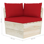 Tuinbank 2-Zits Met Kussens Pallet Vurenhout Rood