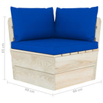 Tuinbank 2-Zits Met Kussens Pallet Vurenhout Blauw