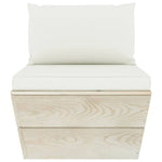 3-Delige Loungeset Met Kussens Pallet Vurenhout Crèmewit