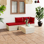 Tuinbank 2-Zits Met Kussens Pallet Vurenhout Rood