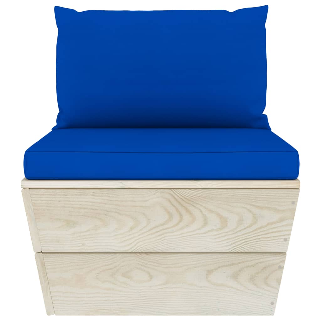 5-Delige Loungeset Met Kussens Pallet Vurenhout Blauw