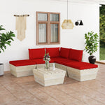 Tuinbank 2-Zits Met Kussens Pallet Vurenhout Rood