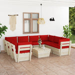 Tuinbank 2-Zits Met Kussens Pallet Vurenhout Rood