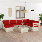 Tuinbank 2-Zits Met Kussens Pallet Vurenhout Rood