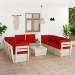 Tuinbank 2-Zits Met Kussens Pallet Vurenhout Rood