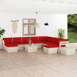 Tuinbank 2-Zits Met Kussens Pallet Vurenhout Rood