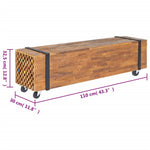 Tv-Meubel 110X30X32,5 Cm Massief Teakhout