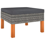 -Delige Loungeset Met Kussens Poly Rattan Grijs