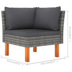 -Delige Loungeset Met Kussens Poly Rattan Grijs