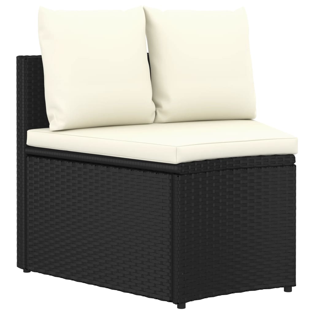 -Delige Loungeset Met Kussens Poly Rattan