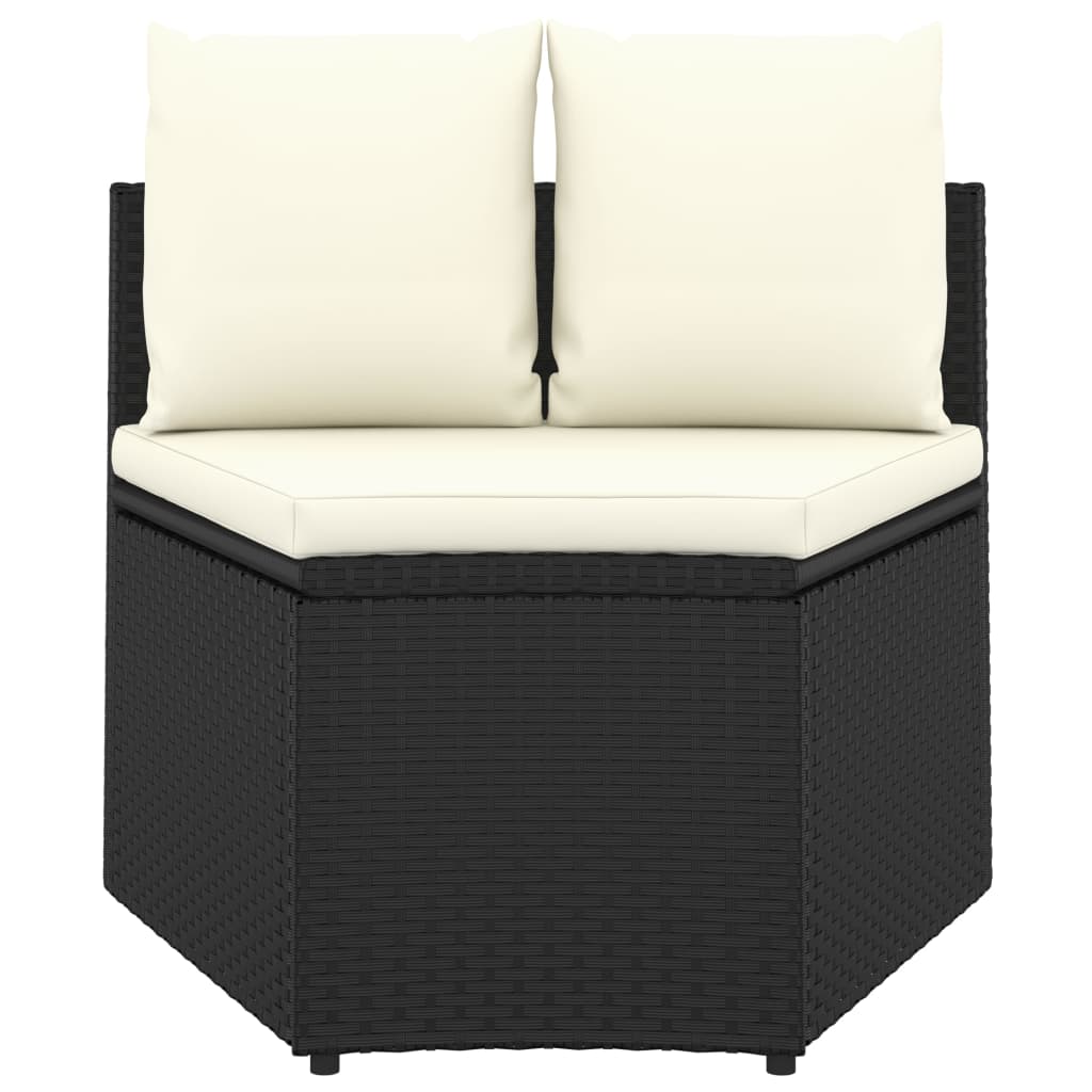 -Delige Loungeset Met Kussens Poly Rattan