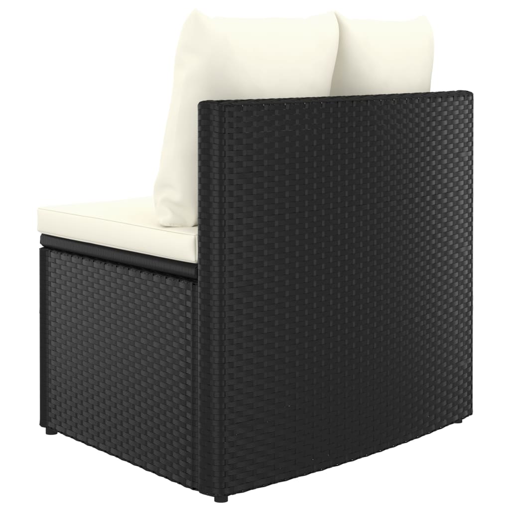 -Delige Loungeset Met Kussens Poly Rattan