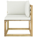 Tuinhoekbanken 2 St Met Kussens Groen Geïmpregneerd Grenenhout Crème