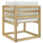 Tuinhoekbanken 2 St Met Kussens Groen Geïmpregneerd Grenenhout Crème