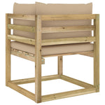 Tuinhoekbanken 2 St Met Kussens Groen Geïmpregneerd Grenenhout Beige