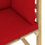 Tuinhoekbanken 2 St Met Kussens Groen Geïmpregneerd Grenenhout Rood