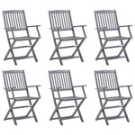 Tuinstoelen Inklapbaar Massief Acaciahout Grijs