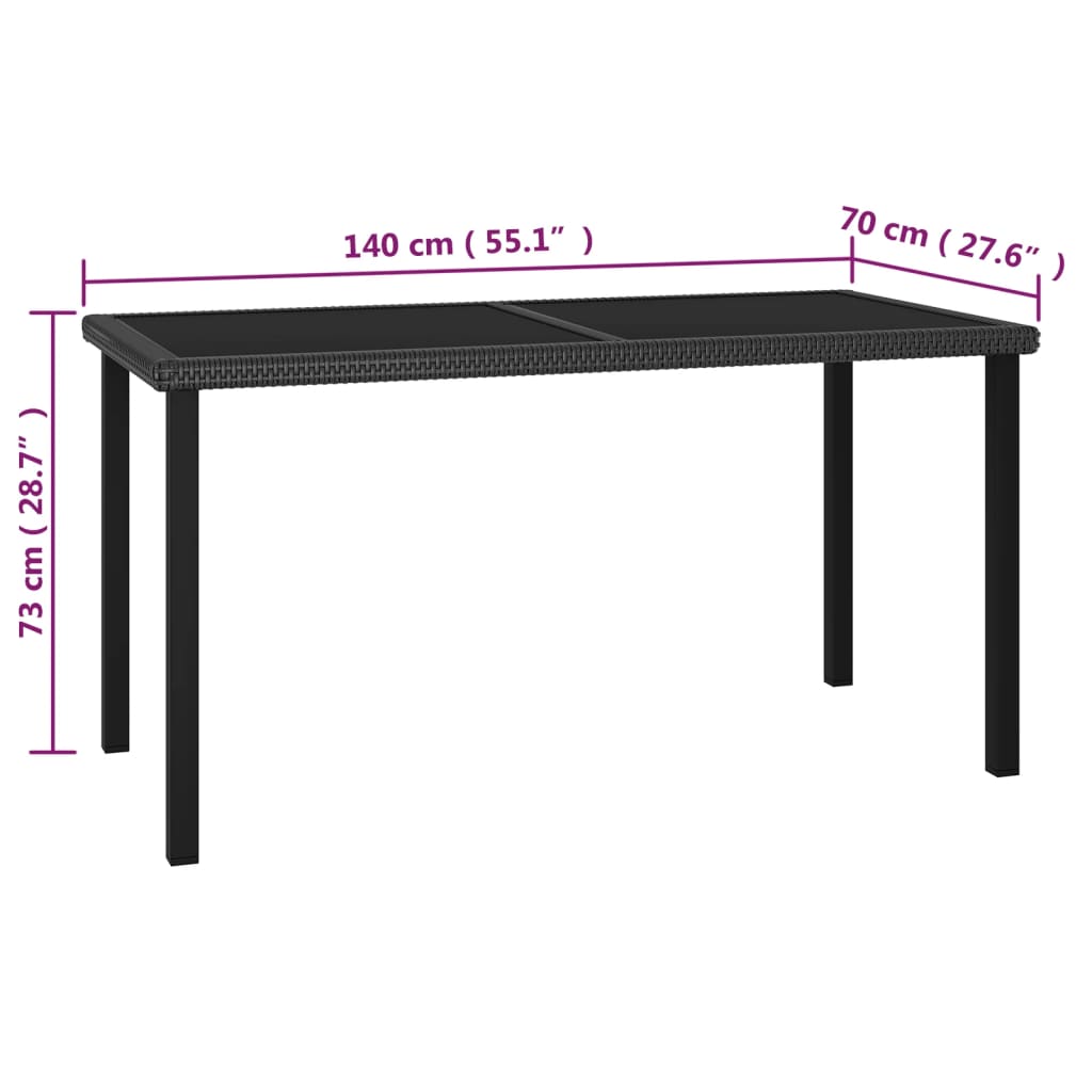 -Delige Tuinset Poly Rattan